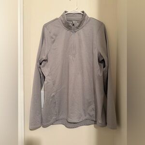 Reebok Gray/Purple Quarter Zip Athletic Pullover Lightweight